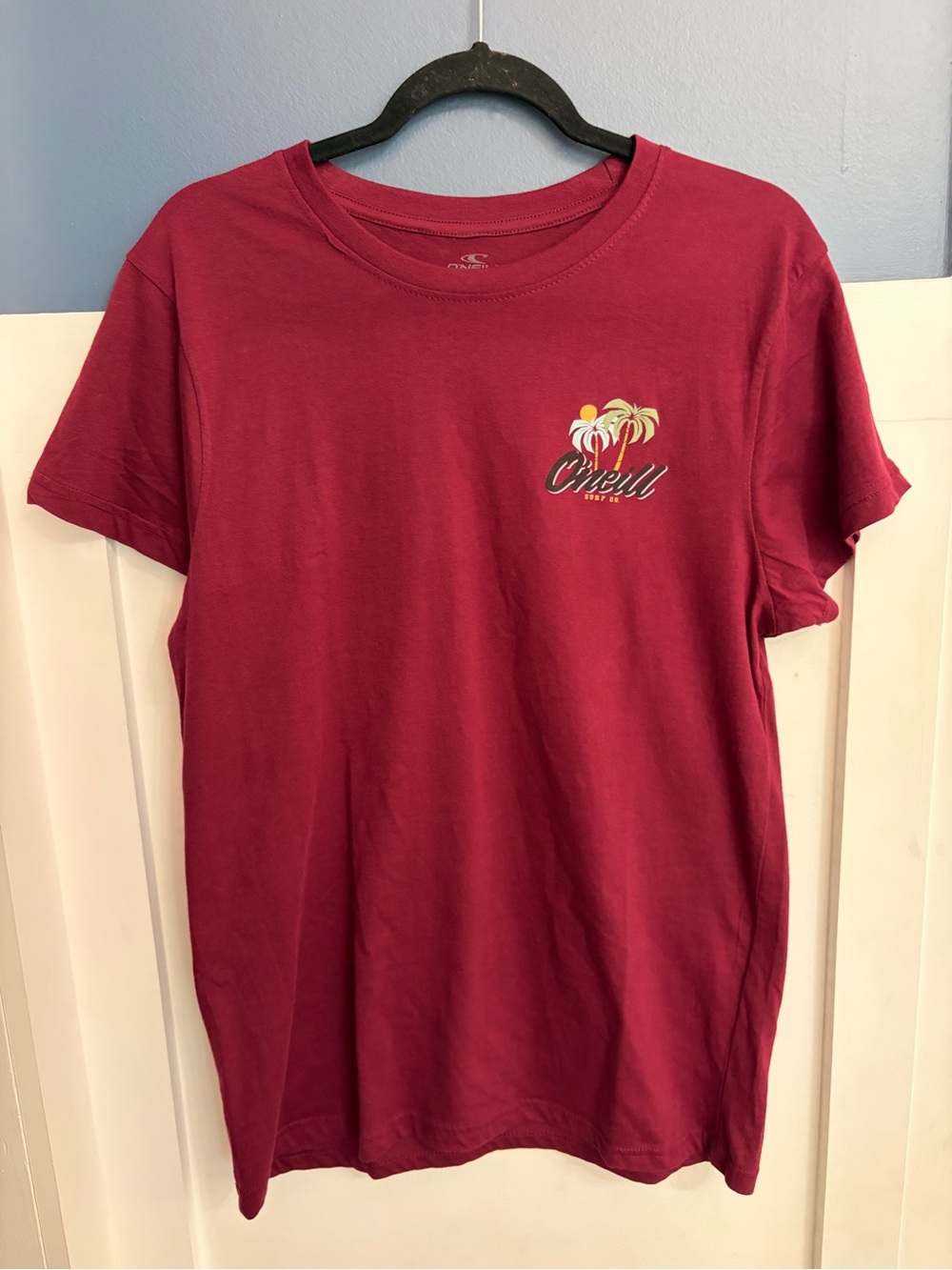 O'Neill Men's Maroon Palms Graphic Tee Size Medium NWOT Surf Beach